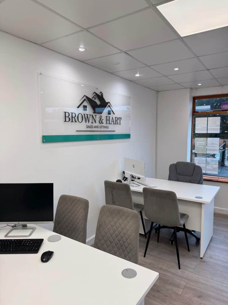 Shiny office interior showcasing professional property sales and lettings at Brown & Hart.