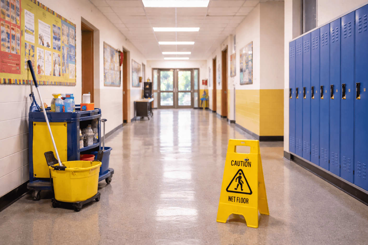 Highly effective school hall cleaning service for a spotless environment.