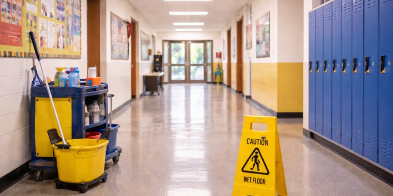 Highly effective school hall cleaning service for a spotless environment.